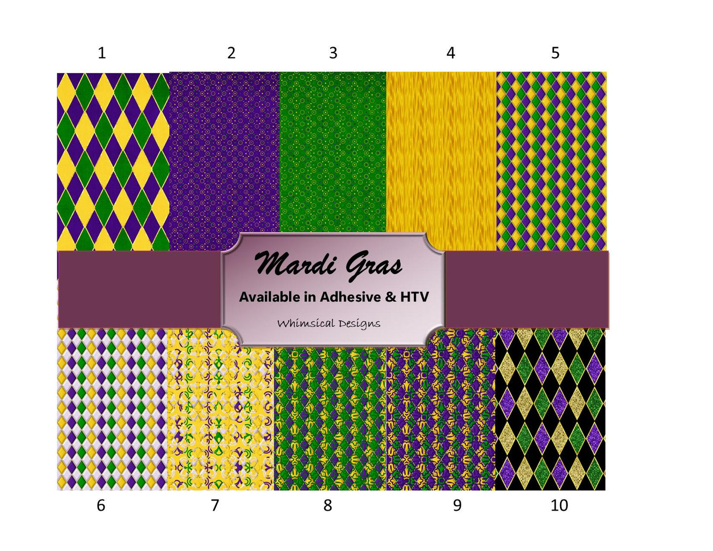 Mardi Gras Patterned Vinyl Set 1