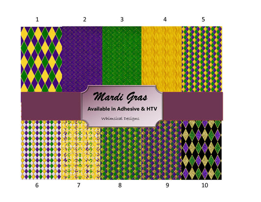 Mardi Gras Patterned Vinyl Set 1