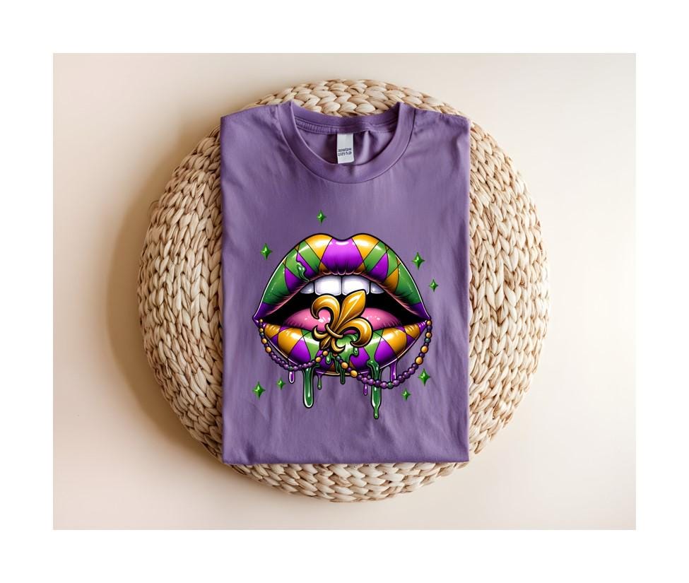 Mardi Gras Lips Shirt, Sweatshirt, Louisiana Shirt