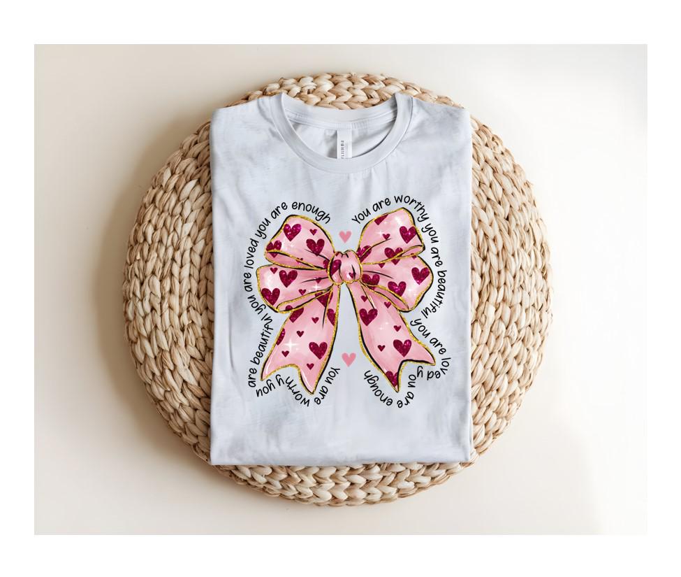 You are Enough Coquette Bow, Sweatshirt, Valentine's Day Shirt