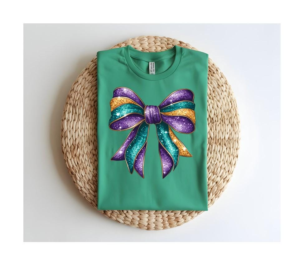 Mardi Gras Bow Shirt, Sweatshirt, Louisiana Shirt