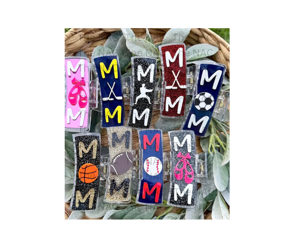 Sports Mom Acryllic Clip