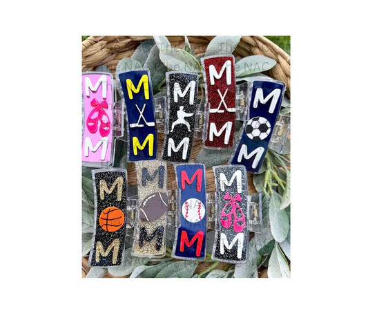 Sports Mom Acryllic Clip