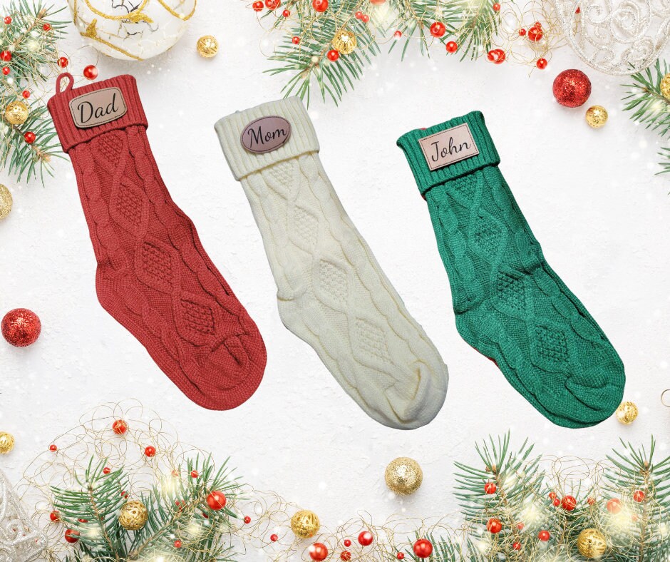 Leather Patched Christmas Stockings