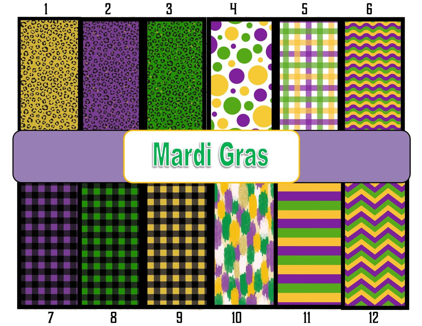 Mardi Gras Patterned Vinyl Set 2