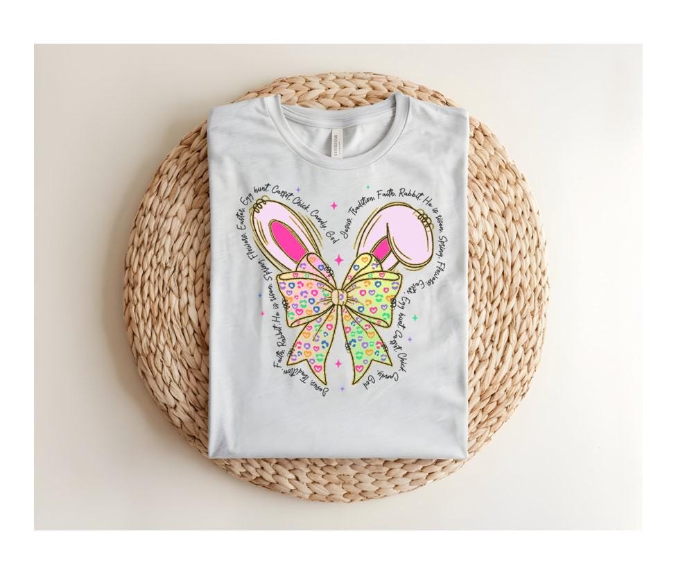 Easter Bunny Ears Coquette Bow Sweatshirt, Easter Shirt