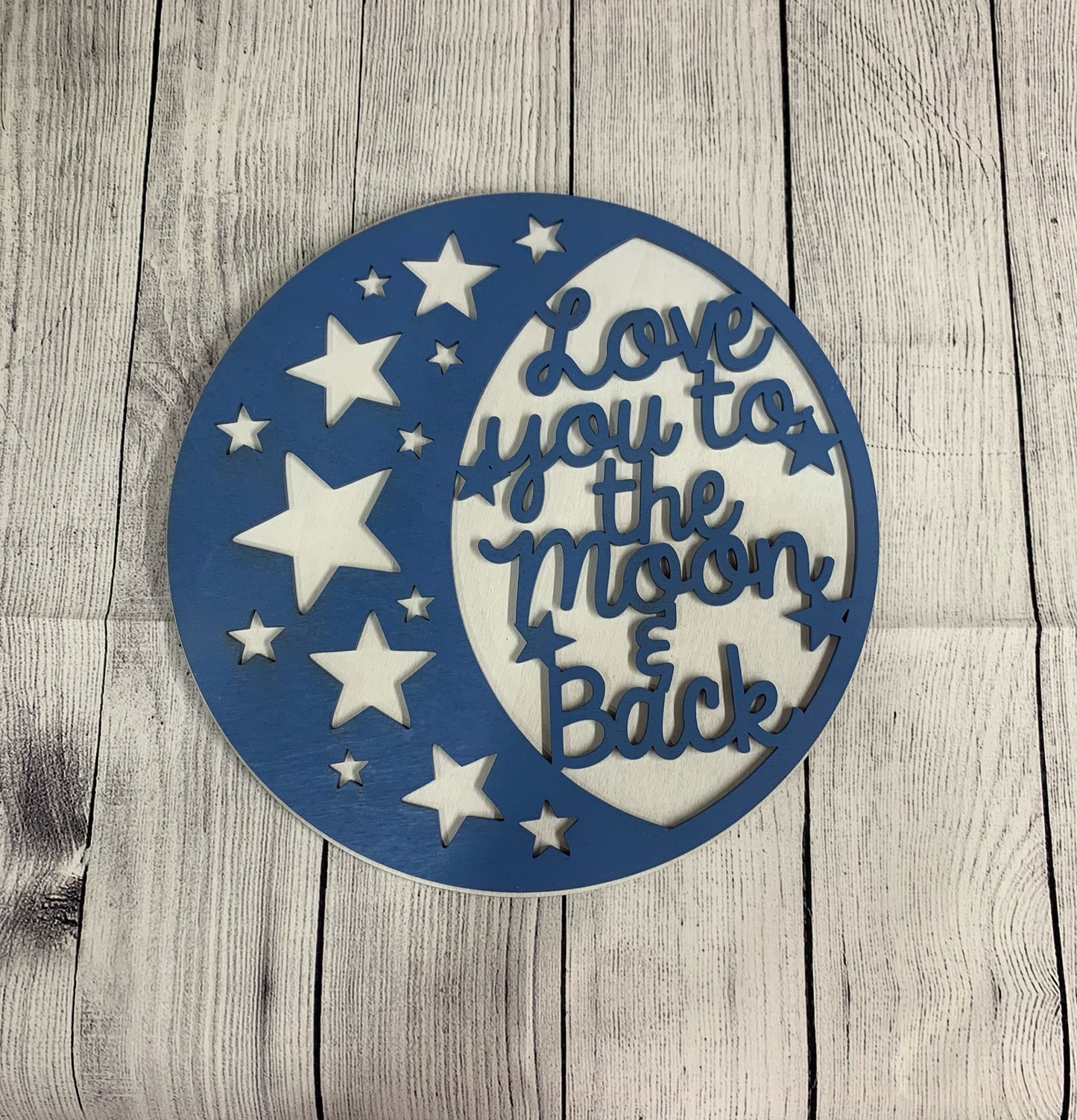 I love you to the moon and back nursery door hanger