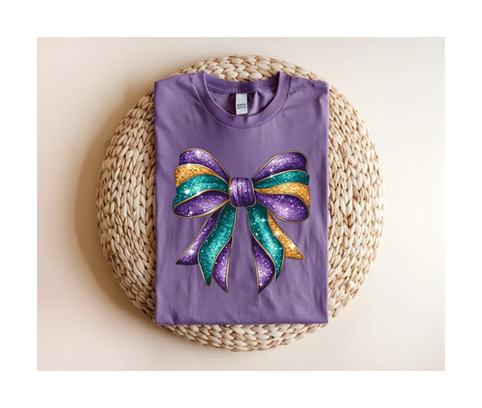 Mardi Gras Bow Shirt, Sweatshirt, Louisiana Shirt
