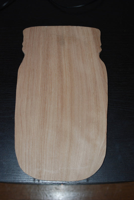 mason jar wooden cut out shape
