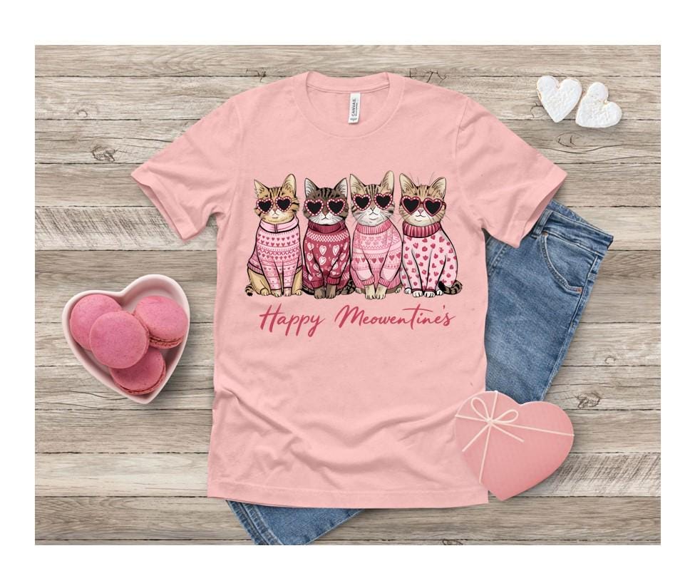 Valentine's Day Cat Meowentine, Sweatshirt, Valentine's Day Shirt