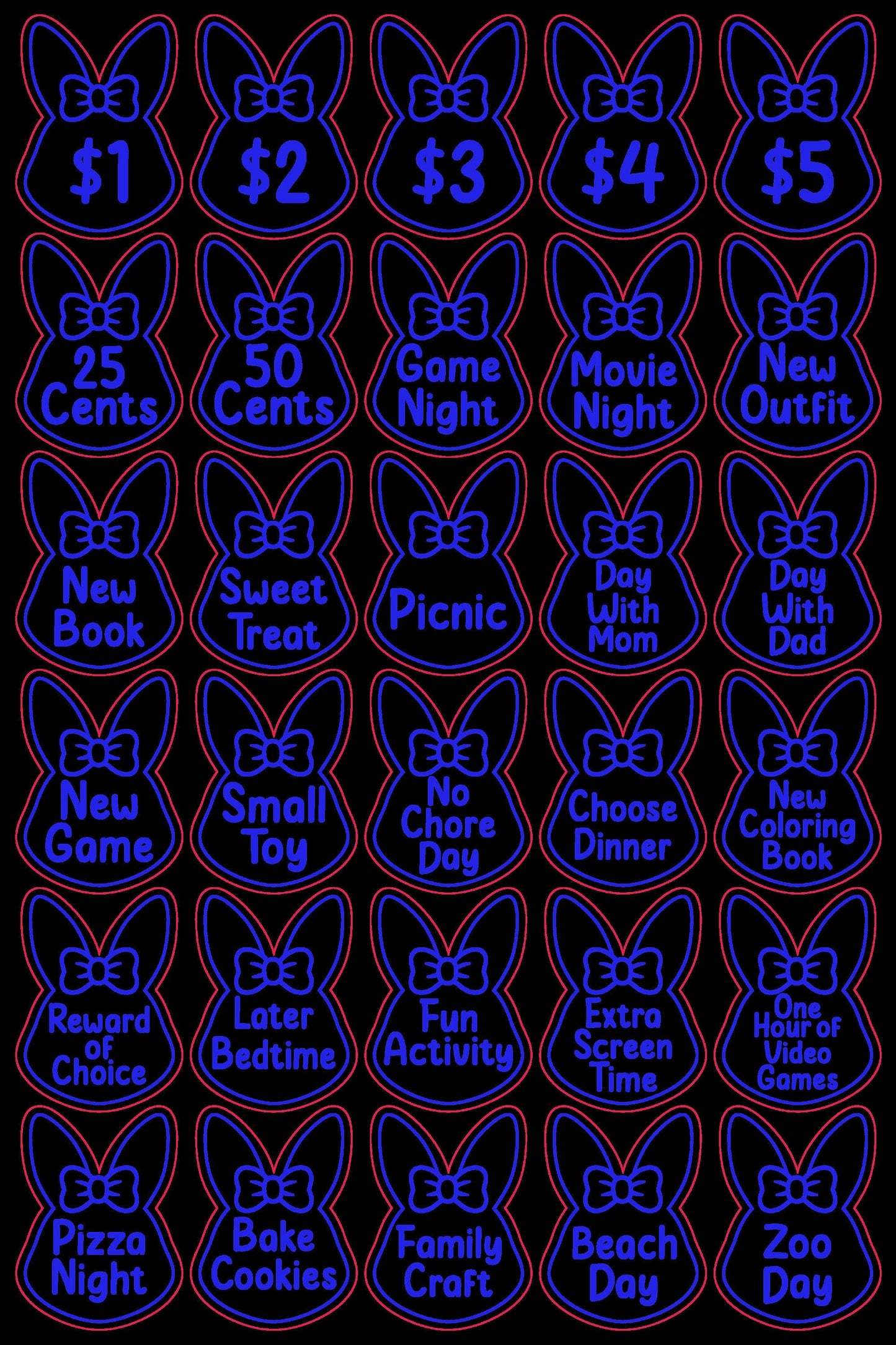 Easter Egg Bunny Tokens